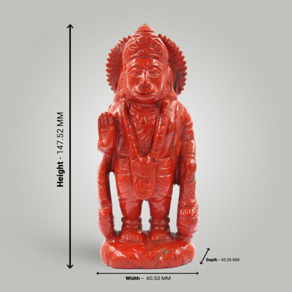 Red jasper hanuman ji murti