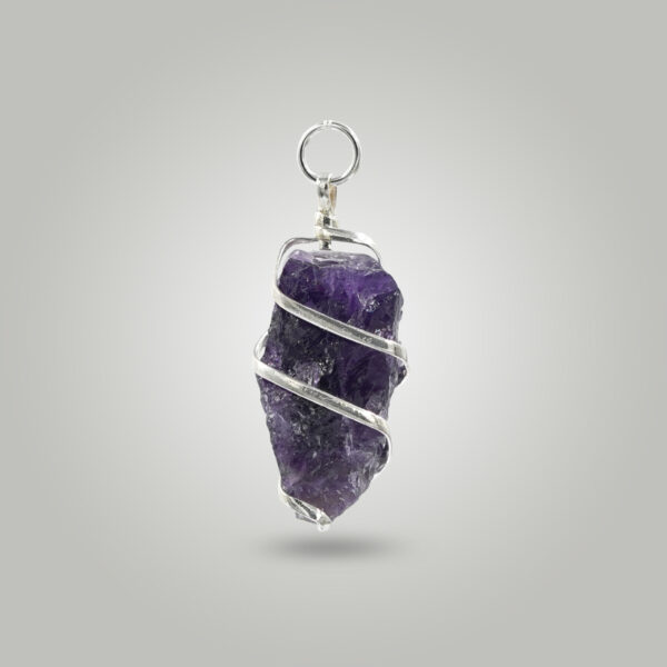 Natural raw amethyst pendant