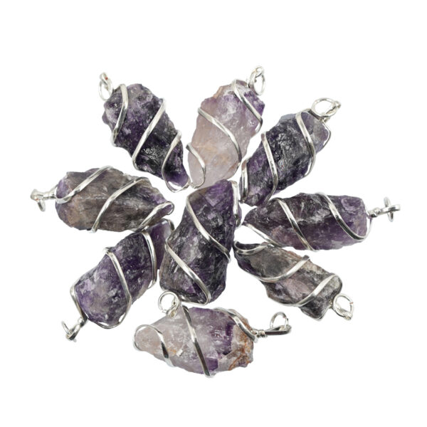 Natural raw amethyst pendant