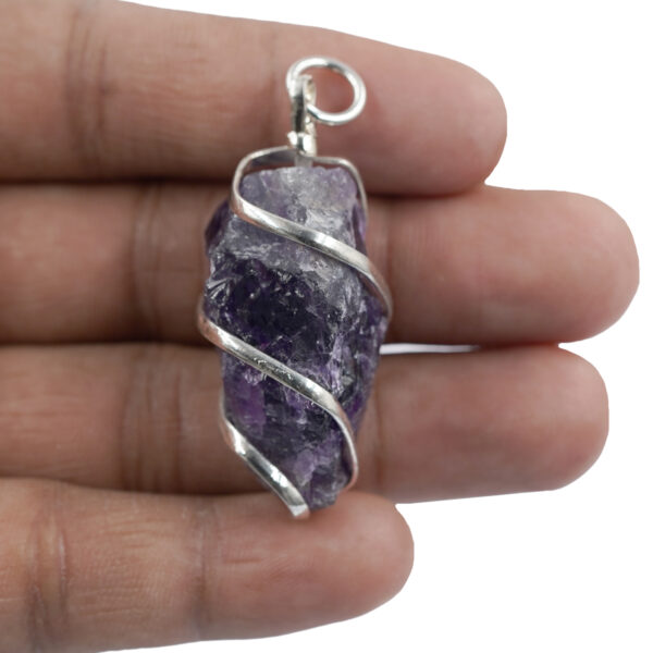 Natural raw amethyst pendant