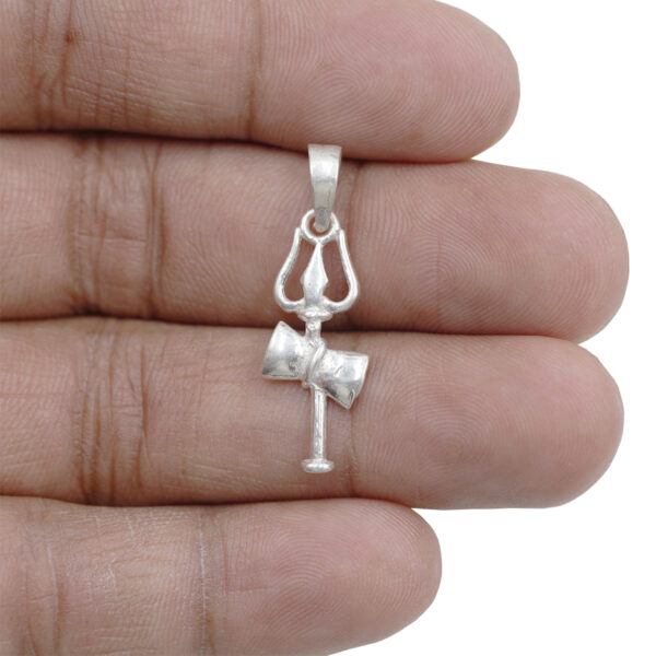 Lord Shiva Trishul Damru Silver Pendant