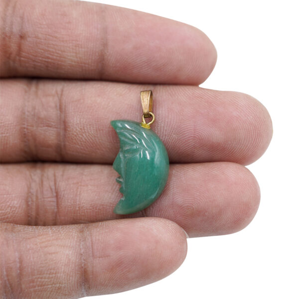 Natural Aventurine Moon Pendant