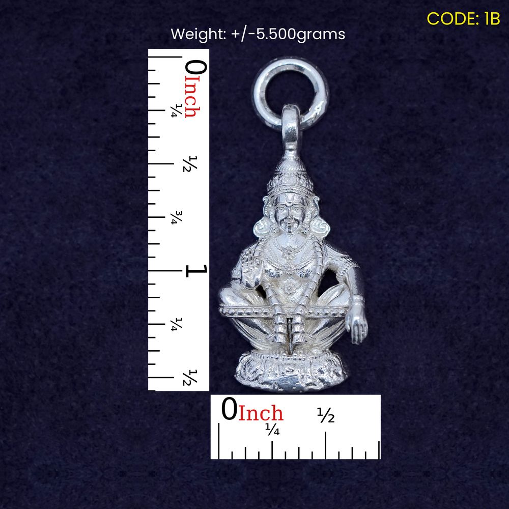 Pure Silver Ayyappa Deeksha Pendant – Medium (1B)