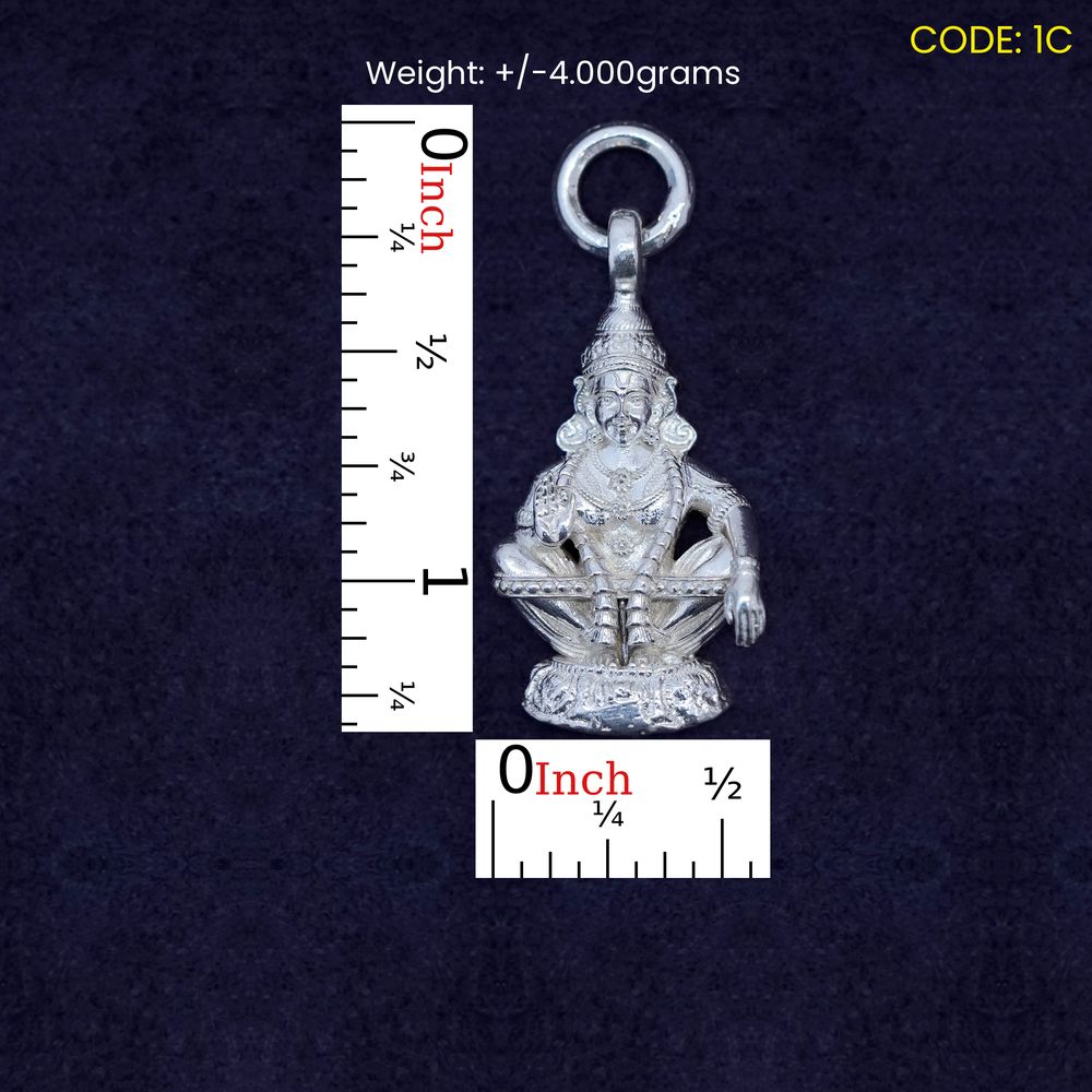 Pure Silver Ayyappa Deeksha Pendant – Small (1C)