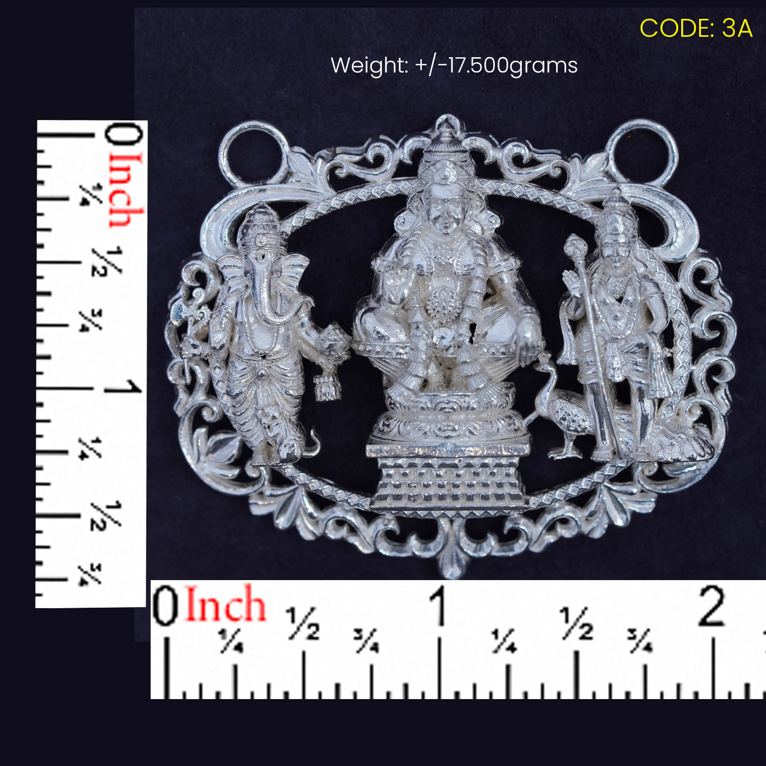 Pure Silver Ayyappa Ganesha Karthikeya Locket